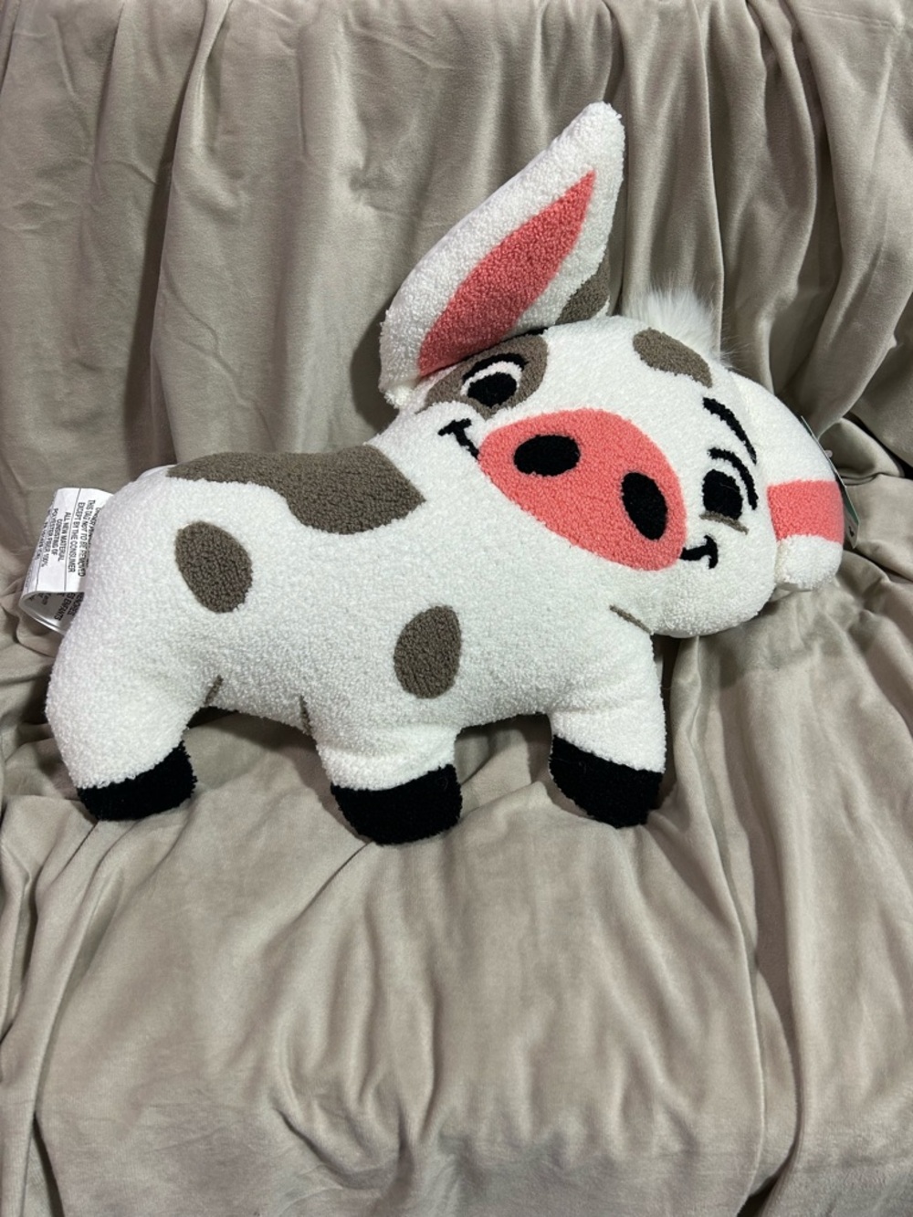 Disney Plush Pua Pillow in White, Pink, Brown